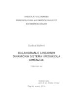 prikaz prve stranice dokumenta Balansiranje linearnih dinamičkih sistema i redukcija dimenzije