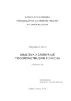 prikaz prve stranice dokumenta Analitičko zasnivanje trigonometrijskih funkcija