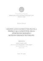 prikaz prve stranice dokumenta Određivanje elementnih profila pripravaka ljekovitog bilja spektrometrijskim i kemometrijskim metodama