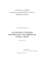 prikaz prve stranice dokumenta Algoritmi za traženje maksimalnog toka minimalne cijene u mreži