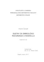 prikaz prve stranice dokumenta Sustav za simboličko računanje u Haskellu