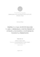 prikaz prve stranice dokumenta Priprava para-supstituiranih N-aril-3-hidroksi-2-metilpiridin-4-onskih alfa-manozida s esterskom vezom na piridinonu