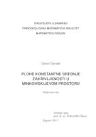 prikaz prve stranice dokumenta Plohe konstantne srednje zakrivljenosti u Minkowskijevom prostoru