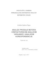 prikaz prve stranice dokumenta Analiza prodaje motora višefaktorskom analizom varijance i analizom korespondencije