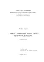 prikaz prve stranice dokumenta O nekim otvorenim problemima iz teorije brojeva