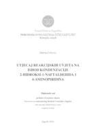 prikaz prve stranice dokumenta Utjecaj reakcijskih uvjeta na ishod kondenzacije 2-hidroksi-1-naftaldehida i 4-aminopiridina