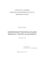 prikaz prve stranice dokumenta Generiranje pseudoslučajnih brojeva i testovi slučajnosti