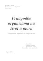 prikaz prve stranice dokumenta Prilagodbe organizama na život u moru