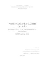 prikaz prve stranice dokumenta Primjena gline u zaštiti okoliša