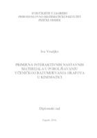 prikaz prve stranice dokumenta Primjena interaktivnih nastavnih materijala u poboljšavanju učeničkog razumijevanja grafova u kinematici