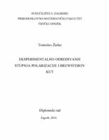 prikaz prve stranice dokumenta Eksperimentalno određivanje stupnja polarizacije i Brewsterov kut