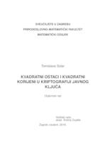 prikaz prve stranice dokumenta Kvadratni ostaci i kvadratni korijeni u kriptografiji javnog ključa