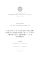 prikaz prve stranice dokumenta Određivanje termodinamičkih i kinetičkih reakcijskih veličina u otopini iz eksperimentalnih podataka