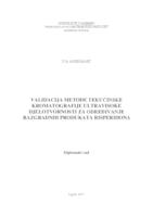 prikaz prve stranice dokumenta Validacija metode tekućinske kromatografije ultravisoke djelotvornosti za određivanje razgradnih produkata risperidona