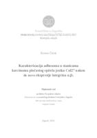 prikaz prve stranice dokumenta Karakterizacija adhesoma u stanicama karcinoma pločastog epitela jezika Cal27 nakon  de novo ekspresije integrina αvß3