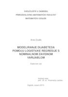 prikaz prve stranice dokumenta Modeliranje dijabetesa pomoću logističke regresije s nominalnom zavisnom varijablom