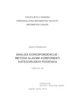 prikaz prve stranice dokumenta Analiza korespodencije - metoda glavnih komponenti kategorijskih podataka