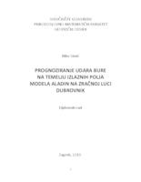 prikaz prve stranice dokumenta Prognoziranje udara bure na temelju izlaznih polja modela ALADIN na Zračnoj luci Dubrovnik