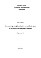 prikaz prve stranice dokumenta Povezanost gestacijskog dijabetesa i metilacije gena za serotoninski prijenosnik u posteljici