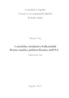 prikaz prve stranice dokumenta Genetička struktura balkanskih Roma - analiza polimorfizama mtDNA