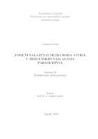 prikaz prve stranice dokumenta Fosilni nalazi nautilida roda Aturia u miocenskim naslagama Paratethysa