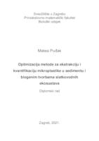 prikaz prve stranice dokumenta Optimizacija metode za ekstrakciju i kvantifikaciju mikroplastike u sedimentu i biogenim tvorbama slatkovodnih ekosustava