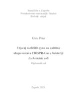 prikaz prve stranice dokumenta Utjecaj različitih gena na zaštitnu ulogu sustava CRISPR-Cas u bakteriji Escherichia coli