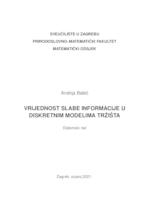 prikaz prve stranice dokumenta Vrijednost slabe informacije u diskretnim modelima tržišta