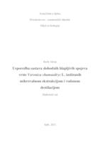 prikaz prve stranice dokumenta Usporedba sastava slobodnih hlapljivih spojeva vrste Veronica chamaedrys L. izoliranih mikrovalnom ekstrakcijom i vodenom destilacijom