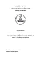 prikaz prve stranice dokumenta Programiranje sadržaja Tehničke kulture za djecu s posebnim potrebama