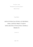 prikaz prve stranice dokumenta Koncentracija fenola iz bistrog soka jabuke prije i nakon simuliranog dvofaznog modela probave