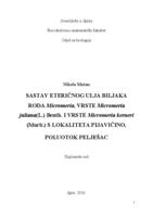 prikaz prve stranice dokumenta SASTAV ETERIČNOG ULJA BILJAKA RODA Micromeria, VRSTE Micromeria juliana (L.) BENTH. EX RCHB. I VRSTE Micromeria kerneri  (MURB.) S  LOKALITETA PIJAVIČINO, POLUOTOK PELJEŠAC