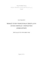 prikaz prve stranice dokumenta Mogući izvori financiranja obnovljivih izvora energije i energetske učinkovitosti