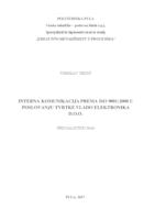 prikaz prve stranice dokumenta Interna komunikacija prema ISO 9001:2008 u poslovanju poduzeća Vlado elektronika d.o.o.