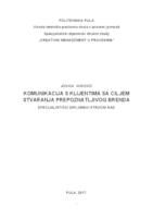 prikaz prve stranice dokumenta Komunikacija s klijentima sa ciljem stvaranja prepoznatljivog brenda