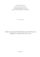 prikaz prve stranice dokumenta Upravljanje odnosom sa kupcima na tržištu maslinovog ulja