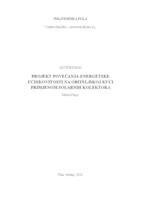 prikaz prve stranice dokumenta Projekt povećanja energetske učinkovitosti na obiteljskoj kući primjenom solarnih kolektora