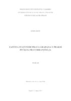 prikaz prve stranice dokumenta Zaštita statusnih prava građana u praksi Pučkog pravobranitelja