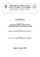 prikaz prve stranice dokumenta Odgojna mjera upućivanja maloljetnika u odgojni zavod