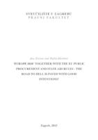 prikaz prve stranice dokumenta Europe 2020' Together with the EU Public Procurement and State Aid Rules - The Road to Hell Is Paved With Good Intentions