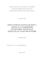 prikaz prve stranice dokumenta Zaštita prava djeteta na život i zdravlje u izvanrednim situacijama: percepcija odgojitelja u dječjim vrtićima