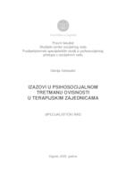 prikaz prve stranice dokumenta IZAZOVI U PSIHOSOCIJALNOM TRETMANU OVISNOSTI U TERAPIJSKIM ZAJEDNICAMA