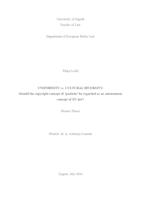 prikaz prve stranice dokumenta Uniformity vs Cultural Diversity: Should the copyright concept of  "pastiche" be regarded as an autonomous concept of EU law?