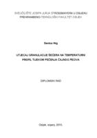 prikaz prve stranice dokumenta Utjecaj granulacije šećera na temperaturni profil tijekom pečenja čajnog peciva