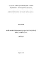 prikaz prve stranice dokumenta Kinetika otpuštanja katalaze tijekom ultrazvučne homogenizacije plijesni Aspergillus flavus