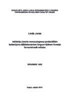 prikaz prve stranice dokumenta Inhibicija Listeria monocytogenes probiotičkim bakterijama Bifidobacterium longum tijekom čuvanja fermentiranih mlijeka