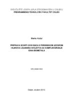 prikaz prve stranice dokumenta Priprava Schiff-ovih baza s piridinskom jezgrom i njihova ligandna svojstva za kompleksiranje iona biometala