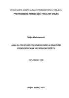 prikaz prve stranice dokumenta Analiza teksture polutvrdih sireva različitih proizvođača na hrvatskom tržištu