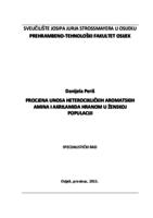 prikaz prve stranice dokumenta Procjena unosa heterocikličkih aromatskih amina i akrilamida hranom u ženskoj populaciji