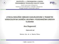 prikaz prve stranice dokumenta Utjecaj biološke obrade kukuruzovine s Trametes versicolor na sadržaj ukupnih i pojedinačnih sirovih vlakana